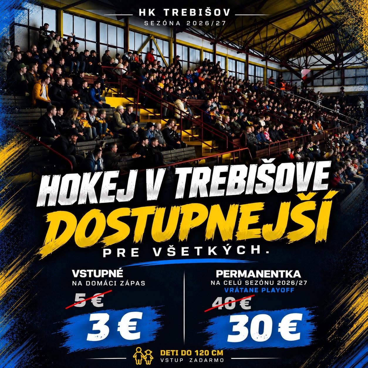 Cenník vstupného HK Trebišov na sezónu 2026/27
